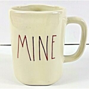 Rae‎ Dunn MINE Coffee Mug Artisan Collection by Magenta Farmhouse Large Letter